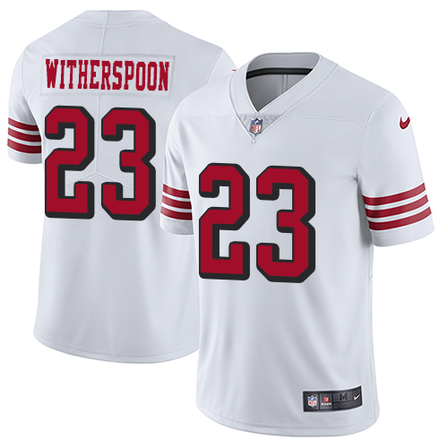 San Francisco 49ers Limited White Men Ahkello Witherspoon NFL Jersey #23 Rush Vapor Untouchable->youth nfl jersey->Youth Jersey
